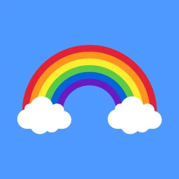 Rainbow With Clouds Vector Illustration Stock Illustration