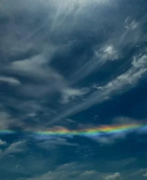Rainbow in a cloudy sky Stock Photos