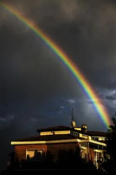 Rainbow in the cloudy sky, varese Foto stock