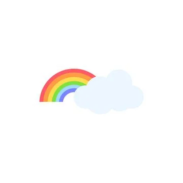 Rainbow cloudy weather icon vector Stock Illustration