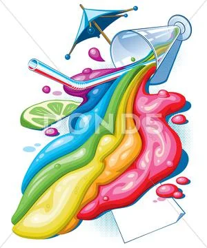 Rainbow cocktail Stock Illustration