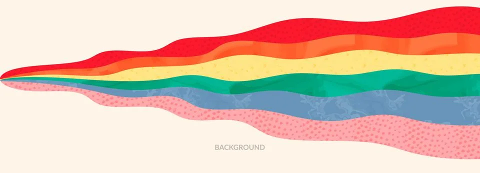 Rainbow collage aesthetic vector illustration banner, pride month. Positive Stock Illustration
