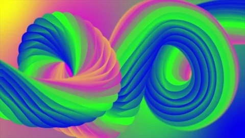 Rainbow color 3d twisting rope background Stock Footage 221512785