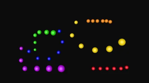 Rainbow Color Balls Loop Moving, 3D Rendering Stock Footage 102967679