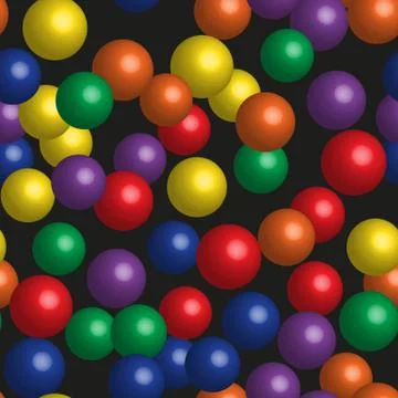 Rainbow Color Balls Seamless Pattern on Black Background Иллюстрация