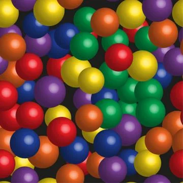 Rainbow Color Balls Seamless Pattern on Black 스톡 일러스트