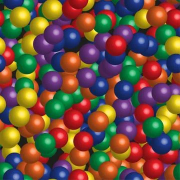 Rainbow Color Balls Seamless Pattern on Black Stock-Illustration