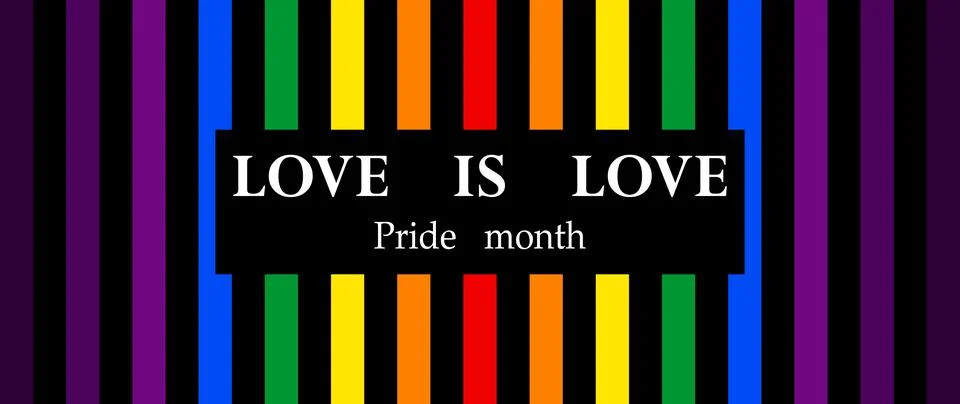 Rainbow color on black background, Let's Celebrate PRIDE month with colorfu.. Stock Illustration