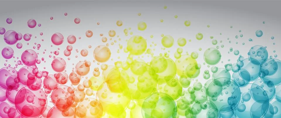 Rainbow color bubbles Stock Illustration