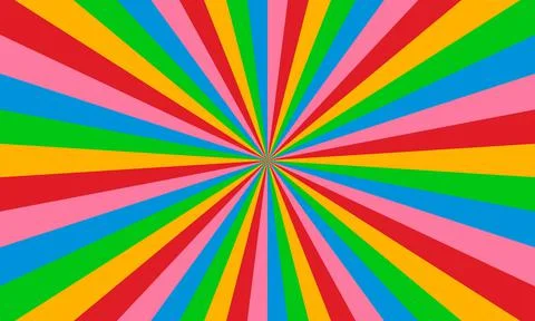 Rainbow color burst background. Rays background in retro style. Vector.	 Stock Illustration