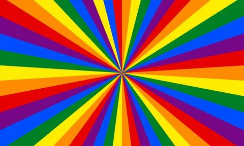 Rainbow color burst background. Rays background in retro style. Vector.	 Illustrazione stock