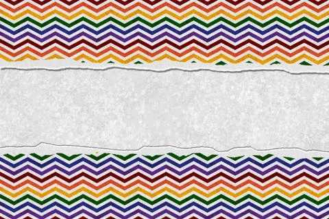 Rainbow color chevron torn background for your message or invitation Stock Illustration