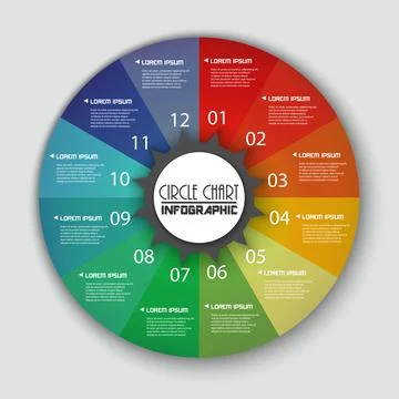 Rainbow Color Circle Chart Info Graphic, Vector Illustration Stock Illustration