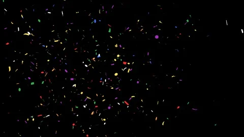 Rainbow Color Confetti Explosions / 4K with Alpha Matte Channel Stock Footage 127409924