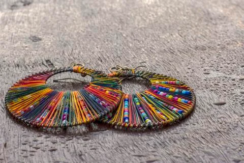 Rainbow color ear ring Stock Photos