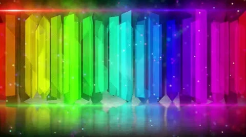 Rainbow color elements abstract loopable background Stock Footage