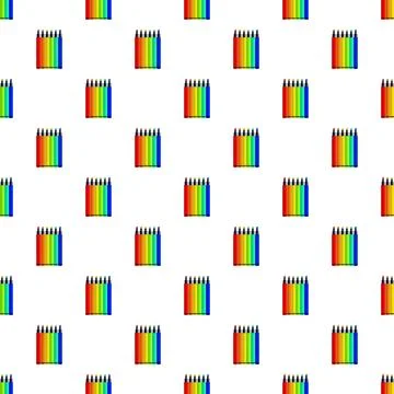 Rainbow color felt tip pens pattern on white background Illustrazione stock