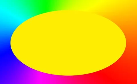 Rainbow Color Frame with Bumblebee Yellow Oval-shaped Copy Space Stock Illustration