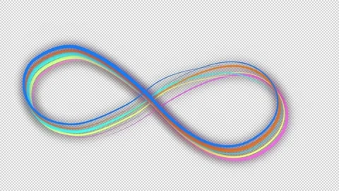 Rainbow color looping. Infinity neon color line glowing motion. Stock Footage 233518817