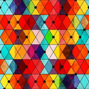 Rainbow color mosaic seamless pattern Stock Illustration