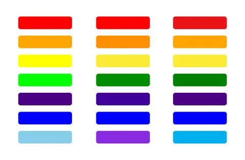Rainbow Color Palette Rectangles Set Stock Illustration