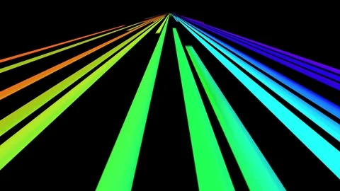 Rainbow color road lines moving in black space \ New quality universal motion Stock-Footage 79921913
