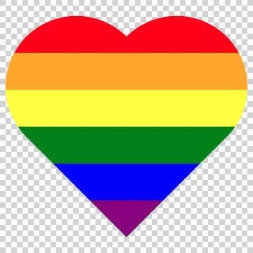 Rainbow color simple heart shape Stock Illustration