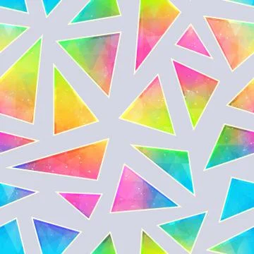 Rainbow color triangle seamless pattern. Stock Illustration