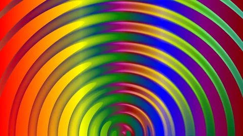 Rainbow Color Waves Radial Concentric Expansion Stock Footage 335557785