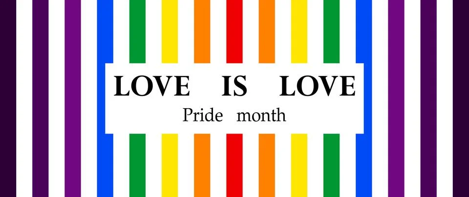 Rainbow color on white background, Let's Celebrate PRIDE month with colorfu.. Stock Illustration