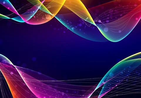 Rainbow colored abstract in flow background illustration Stock Illustration