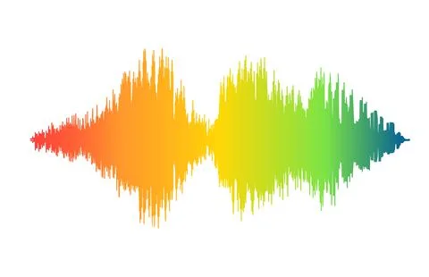 Rainbow colored audio waveform isolated on white イラスト素材