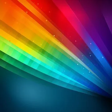 A rainbow colored background with some light spots and lines on it Stock Photos