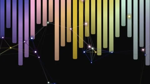 Rainbow Colored Bars Hanging from Ceiling. Stock Footage 329426324