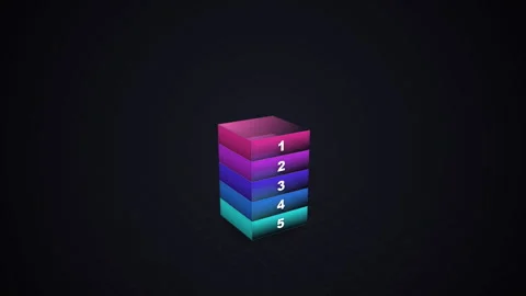 Rainbow colored blocks stacked vertically. Video stock 336965343