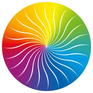 Rainbow Colored Circle Wave Line Pattern Round Color Gradient Spectrum Stock Illustration
