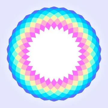Rainbow colored circular mandala design Stock Illustration