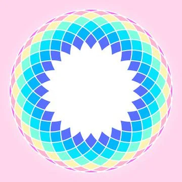 Rainbow colored circular mandala design Illustrazione stock