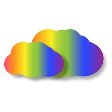 Rainbow-colored clouds with shadow Stock Illustration