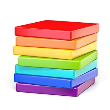 Rainbow colored cube 3D Illustrazione stock