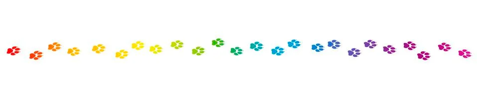 Rainbow Colored Dog Tracks Stock Illustration