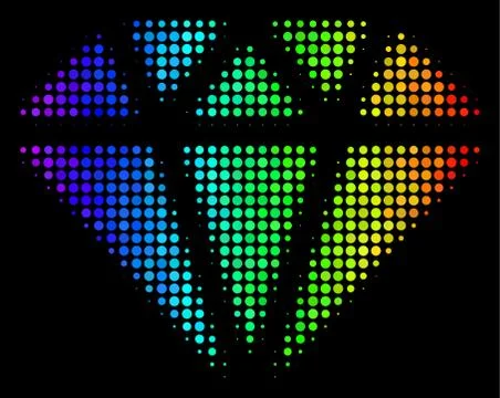 Rainbow Colored Dot Diamond Icon Stock Illustration