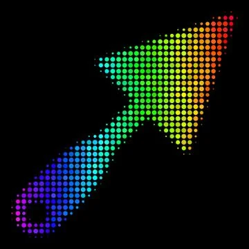 Rainbow Colored Dotted Trowel Icon Illustration