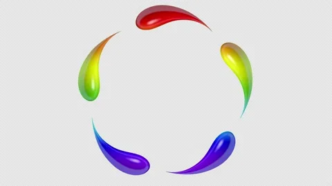 Rainbow-colored drops rotate in a circle Vidéo 157691838