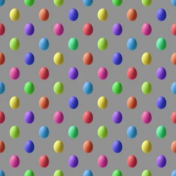 Rainbow Colored Easter Egg Seamless Pattern on Grey Background 스톡 사진