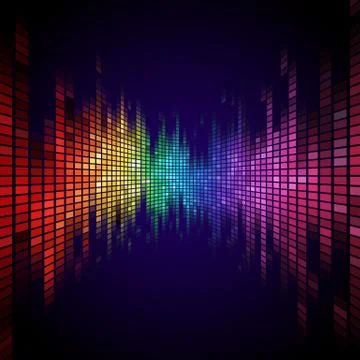 Rainbow colored equalizer effect Stock Illustration