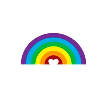 Rainbow colored flat vector icon Stock Illustration