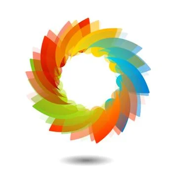 Rainbow colored floral design element or logo for web use Stock Illustration
