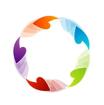 Rainbow colored floral design element or logo for web use Stock Illustration