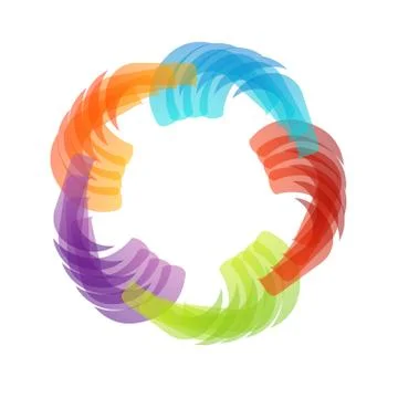 Rainbow colored floral design element or logo  Stock Illustration